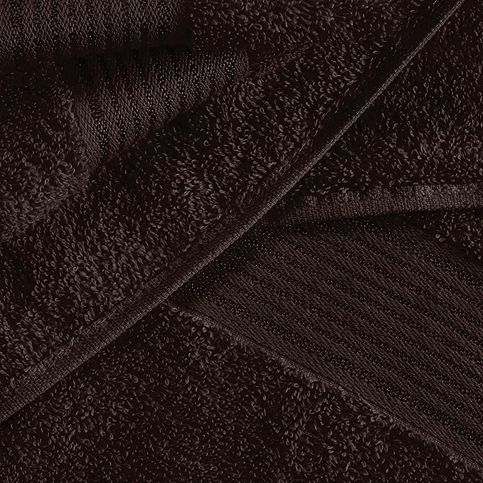 Belizzi Home Ultra Soft 6 Pack Cotton Towel Set, Contains 2 Bath Towels 28x55 inch, 2 Hand Towels 16x24 inch & 2 Wash Coths 12x12 inch, Ideal for Everyday use, Compact & Lightweight - Brown