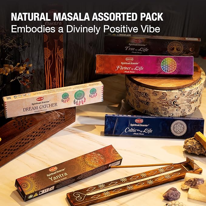 Hem Tantra Incense Sticks Variety 6 Incense Packs x 15 GMS-Witchcraft Incense Sticks for Magical Mystical Experience, Inscents Stick Tantric Gift Set, Perfect for Relaxation (Hem Tantra Series)