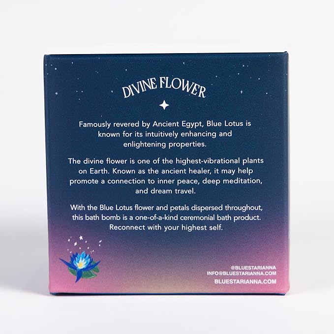 Blue Lotus Bath Bomb – Relaxing Spa-Grade Bath Soak with Calming Aromatherapy & Soothing Experience, Sleep Support, Meditation | 1 Pack