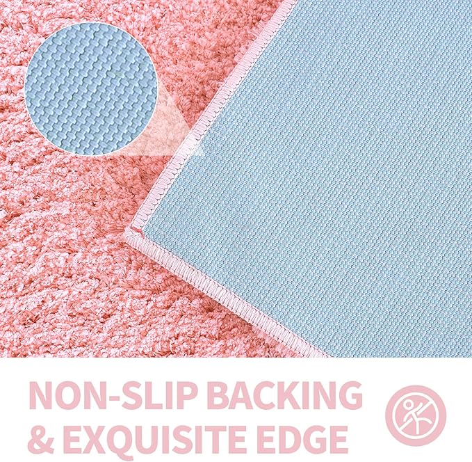 CozeCube Pink Bathroom Rug 59" x 24", Bath mats for Bathroom Non Slip, Ultra Soft Bath Rugs Washable, Plush Microfiber Area Rugs for Bedroom, Runner Rug