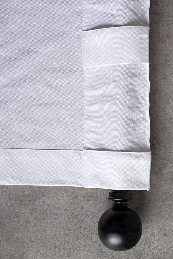 Maison d' Hermine Curtains for Living Room 100% Cotton 96 inch Length One Panel Light Filtering Curtains for Bedroom Windows with Rod and Loop Pockets Drapes (Delphinium White, 50" W x 96" L)