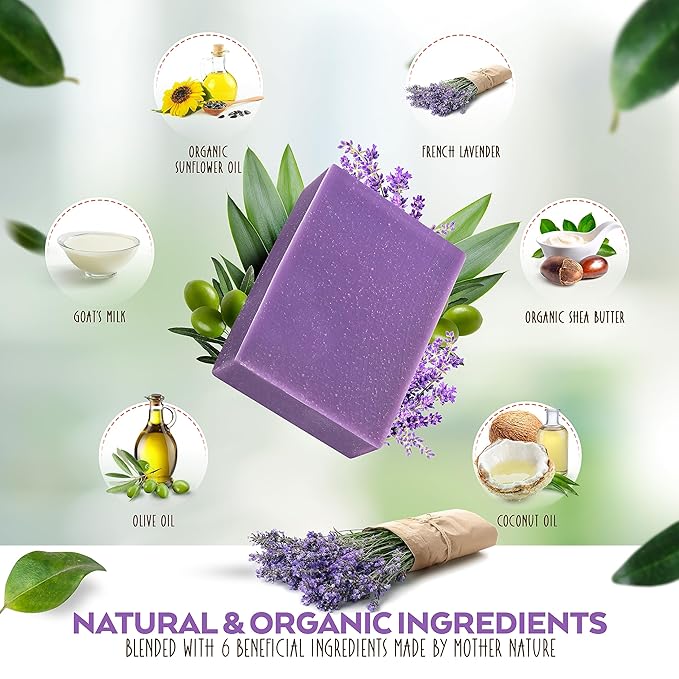 Aspen Kay Naturals bar soap for women and men, Natural and Organic oils, Pure Essential oils, Good for all skin types. - Lavender and Goats Milk