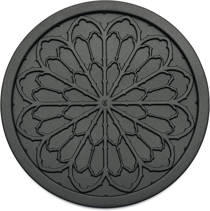 Silicone Coasters for Drinks - 6 Pack 4" Drink Coasters for Aesthetic Room Decor - Goth Accessories for Kitchen Gadgets by COASTERFIELD (Black)
