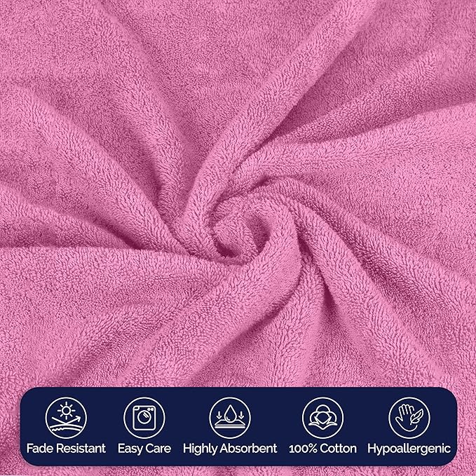 Elegant Comfort Premium Turkish Cotton 1 Piece Jumbo Bath Towel - 35 x 70 inch, Luxurious Hotel Spa Quality 100% Turkish Cotton Large Bath Towel - Highly Absorbent - Soft Bathroom Towel, Light Pink