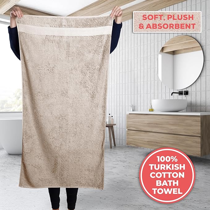 TEXTILOM Turkish Hand Towels for Bathroom – Hotel and Spa Quality & Soft & Absorbent & Quick Dry Bathroom Hand Towels – 100% Cotton Turkish Towel Set of 4 (16 x 28 inches) - Beige