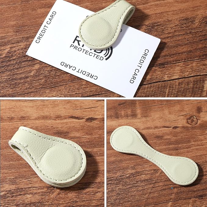 2 Pcs Leather Magnet Bookmark Retro Book Page Holder Vintage Page Marker Clip Handmade Cute Reading Accessories for Women Bookworm Book Lovers Reader Gift (Light Yellow + Light Gray)