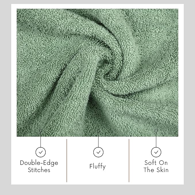 TEXTILOM Turkish Hand Towels for Bathroom – Hotel and Spa Quality & Soft & Absorbent & Quick Dry Bathroom Hand Towels – 100% Cotton Turkish Hand Towel Set of 4 (16 x 28 inches) - Green