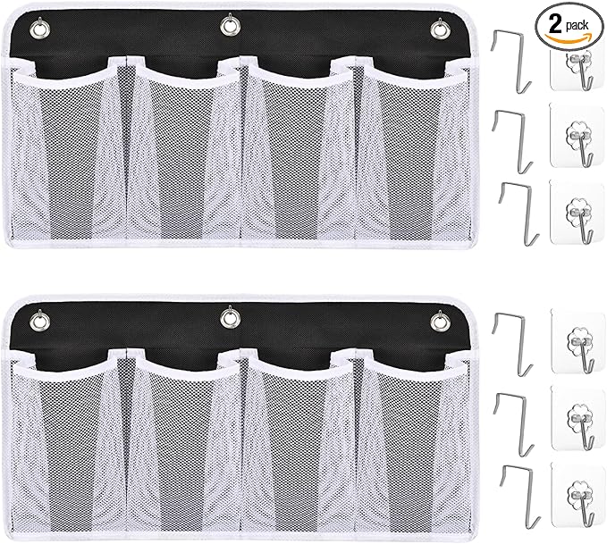RV Shoe Storage for Bedside - 4 Pocket Wall Mounted Entryway Shoes Rack, Bed Hanging Pocket Organizer, Bedside Caddy Storage Organizer for Headboards Bunk Beds Dorm Rooms,RV & Camper Essentials