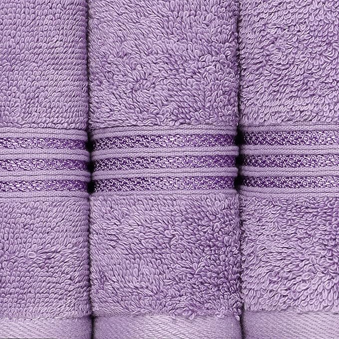 Superior Egyptian Cotton Bath Towel Set, Home Bathroom Towels, Master, Guest Bath, Decor Essentials, Quick Dry, Absorbent, Large Body Towels, Spa, Hotel, Resort, Adult, Kids, Set of 2, Royal Purple
