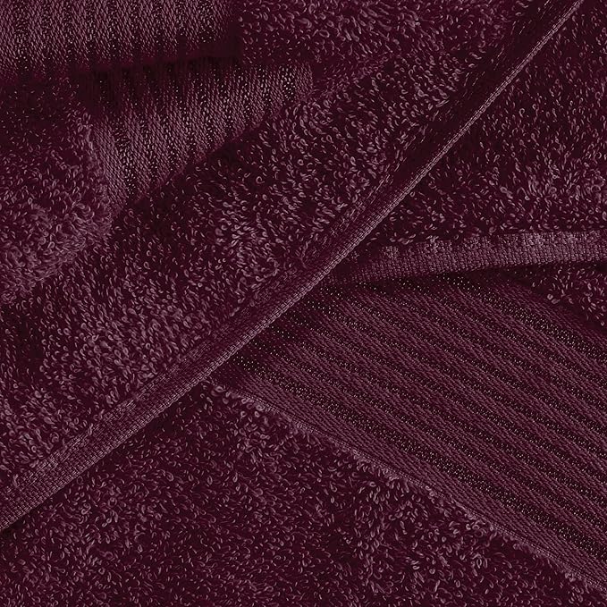 Belizzi Home Ultra Soft 6 Pack Cotton Towel Set, Contains 2 Bath Towels 28x55 inch, 2 Hand Towels 16x24 inch & 2 Wash Coths 12x12 inch, Ideal for Everyday use, Compact & Lightweight - Burgundy Red