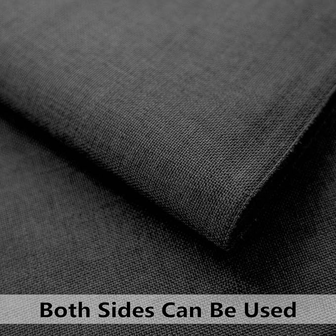 Demetex Black Cloth Placemats Set of 8 Wipeable Classic Place Mats Heat Resistant Table Mats for Dining Room Kitchen Tables, 13x19 inch, Black
