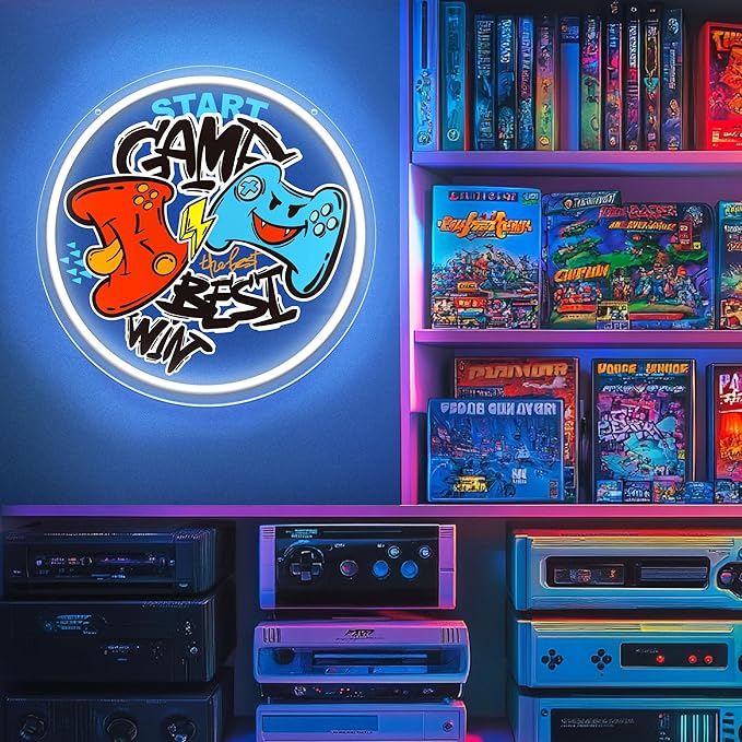 Gamer Neon Sign - LED Light Up Sign for Game Rooms, Boys' Rooms, Teen Spaces, Man Caves, Home Offices - Gift for Gaming Lovers, Ideal Room Decor and Birthday Gifts, Unique Wall Decor