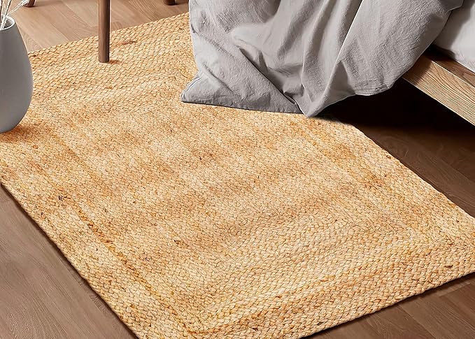 Savi Home Natural Jute Rug 3x5 Ft – Handwoven Braided Area Rug for Kitchen, Living Room & Bedroom – Eco-Friendly, Durable, Washable Woven Floor Mat – 36x60 Inch Rustic Farmhouse Décor