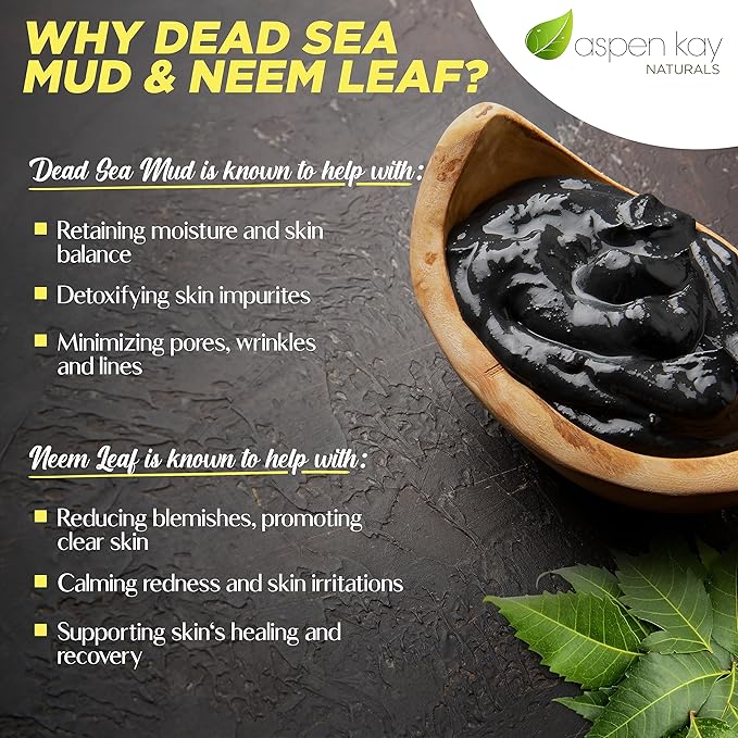 Aspen Kay Naturals Soap Bars 4.5oz, Dead Sea Mud and Neem