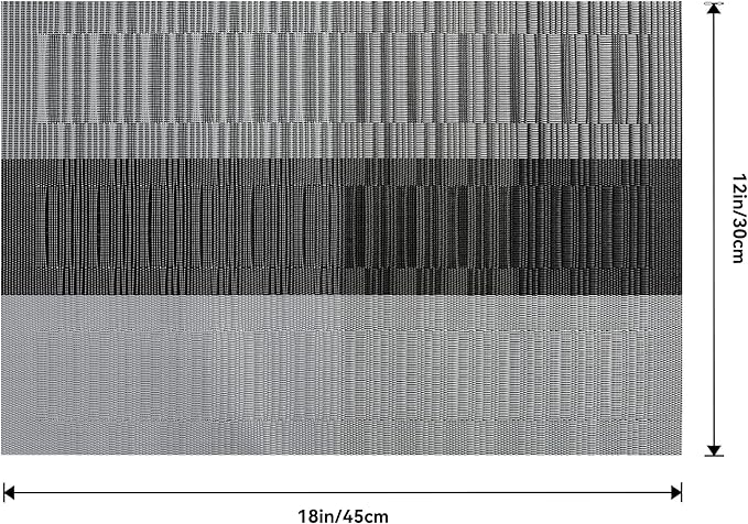 Leetaltree Grey with White Striped Placemats Set of 4 - Heat Resistant Non-Slip Place mats for Dining Table, Washable Durable PVC Vinyl Woven Table Mats(Grey Stripe, 4)