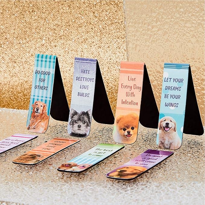 Zonon 24 Pieces Christian Magnetic Bookmarks Magnet Page Markers Christian Puppy Bookmarks Assorted Set for Teachers Reading Supplies
