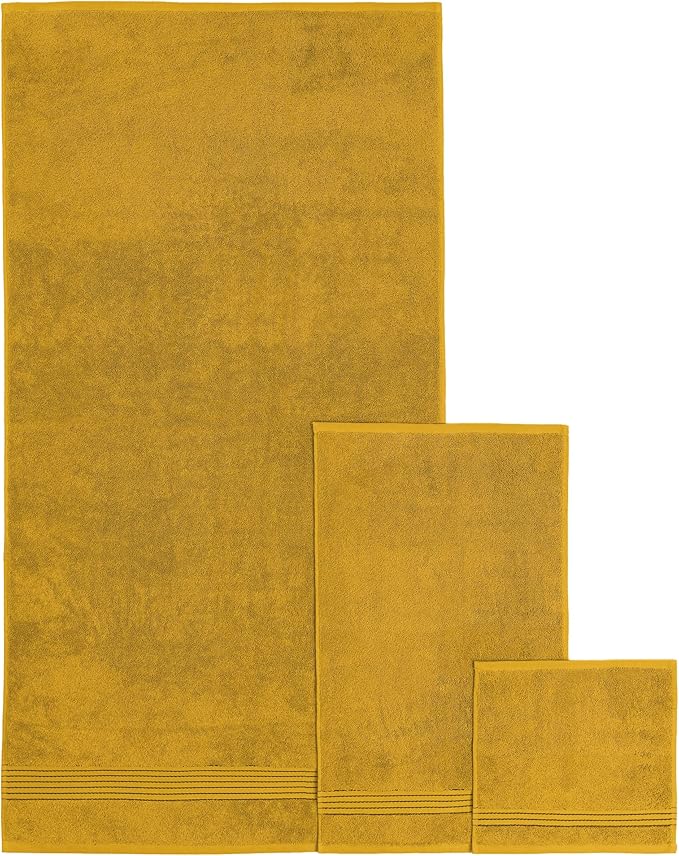Elegant Comfort Premium Cotton 6-Piece Towel Set, Includes 2 Washcloths, 2 Hand Towels and 2 Bath Towels, 100% Turkish Cotton - Highly Absorbent and Super Soft Towels for Bathroom, Gold