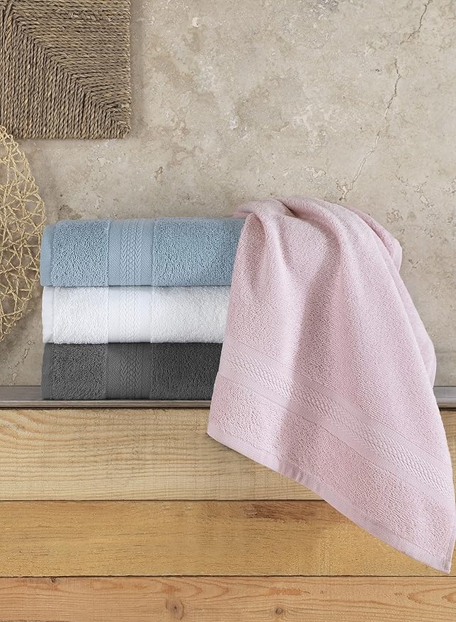 REGAL RUBY Quick-Dry 4 Pieces White Hand Towel -Bath Linen Set - Highly Absorbent 100% Turkish Cotton -Hand Towel for Bathroom Guests Pool Gym Camp Travel College Dorm Shower