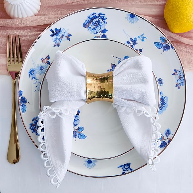 Stone Lain Viola 12-Piece Dinnerware Set Porcelain, Plates and Bowls Set, Dish Set for 4, Microwave and dishwasher Safe, Blue