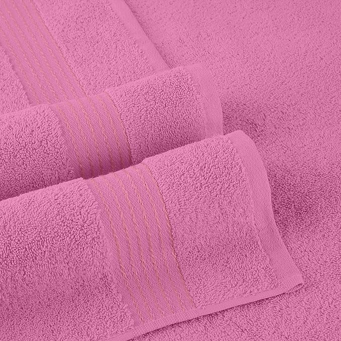 Elegant Comfort Premium Turkish Cotton 1 Piece Jumbo Bath Towel - 35 x 70 inch, Luxurious Hotel Spa Quality 100% Turkish Cotton Large Bath Towel - Highly Absorbent - Soft Bathroom Towel, Light Pink