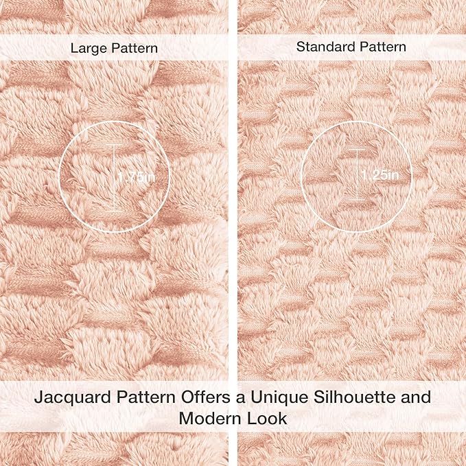 EXQ Home Fleece Throw Blanket for Couch and Bed, 3D Imitation Large Turtle Shell Jacquard Decorative Blankets, Plush Lightweight Fuzzy Flannel Blanket Suitable for All Seasons (50"×60",Pink)