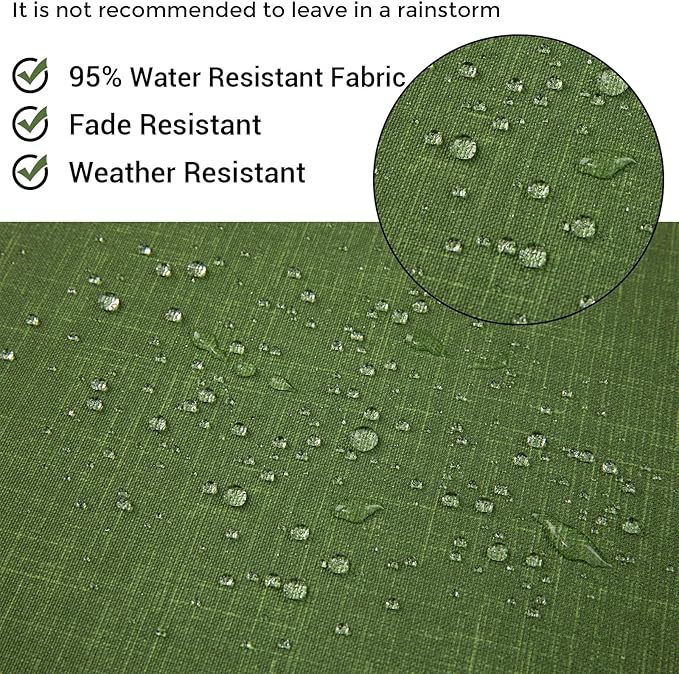 Patio Bench Cushion Covers for Outdoor Furniture with Ties, Water Resistant Loveseat/Settee Cushion Slipcover 42x18x3 Inch for Swing Porch Garden (Replacement Cover Only)-Tropical Linen Green