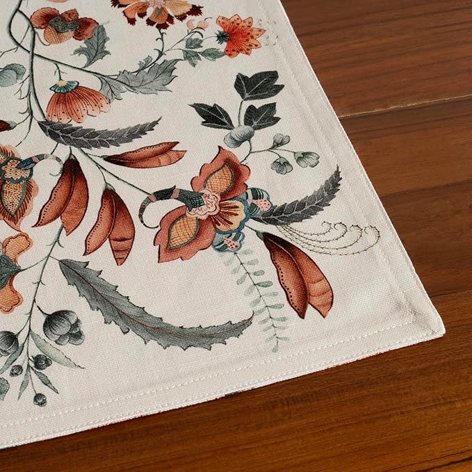 Maison d' Hermine Placemats Set of 4 100% Cotton Washable Cloth Place Mats, Reusable Table Mats for Kitchen Dining Decoration, Party, Wedding, Restaurant (Dalida, 13" x 19")