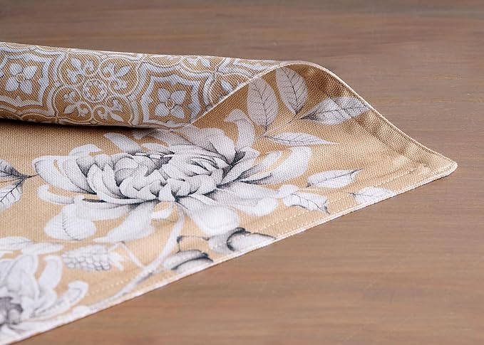 Maison d' Hermine Placemats Set of 4 100% Cotton Washable Cloth Place Mats, Reusable Table Mats for Kitchen Dining Decoration, Party, Wedding, Restaurant (Pretty Autumn, 13" x 19")