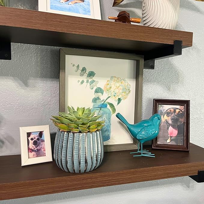 Admired By Nature 4" Ceramic Flower Planter, Ceramic Pot Planter, Indoor Ceramic Bowl, Houseplant Ceramic Pot, Decorative Planter for Indoor Plant Succulent Plant Home Décor, Lightweight, Blue