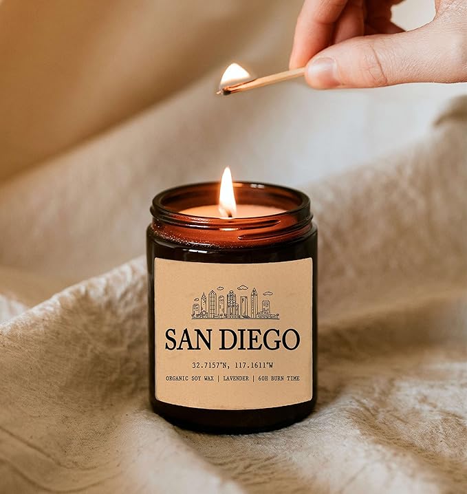 San Diego I California Scented Candle - Organic Soy Wax - Gift for Her - Gift for Him - New Home Gifts - Birthday Gift for Friend - National Park Gifts - State Candles