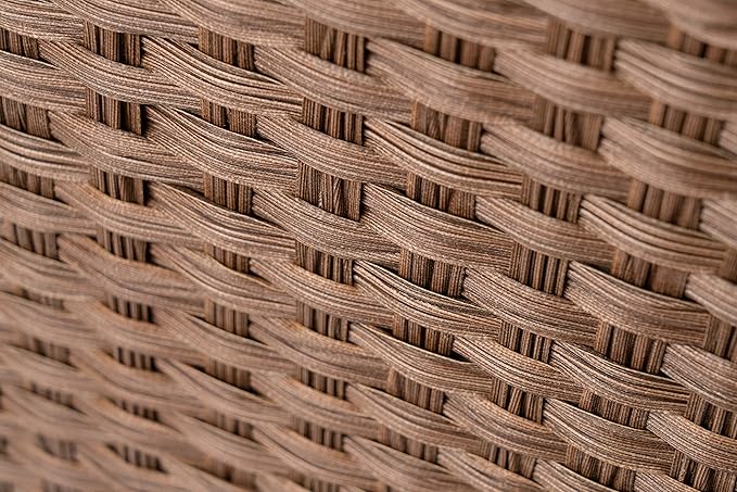 Synthetic Wicker Laundry Hamper Basket with Lid and Liner (Brown)