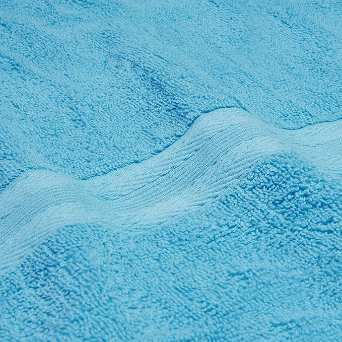 BOUTIQUO Ultra Soft 6-Piece Hand Towel Set 16x28-100% Ringspun Cotton - Durable & Highly Absorbent Hand Towels - Ideal for use in Bathroom, Kitchen, Gym, Spa & General Cleaning - Turquoise Blue