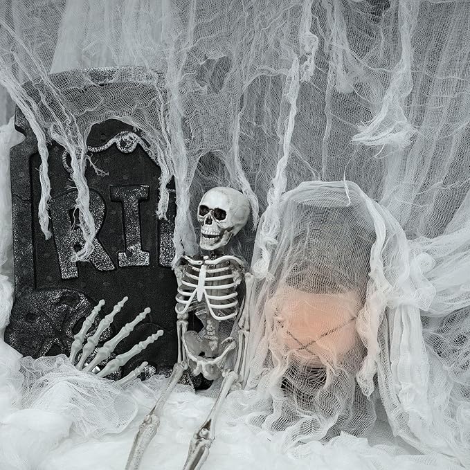 ZYP 410 x 80 Halloween Creepy Cloth White Spooky Fabric Gauze Spooky Giant Cheese Cloth for Halloween Party Supplies Decorations
