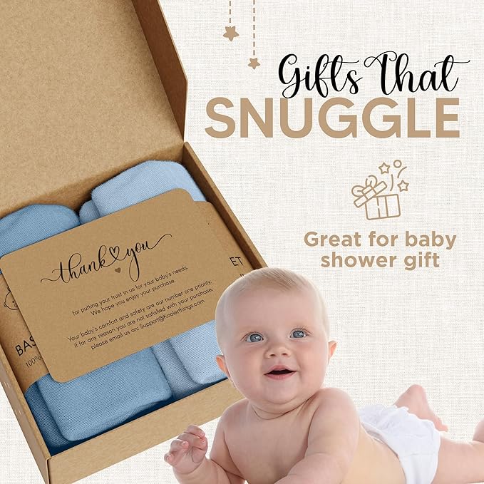 Bassinet Fitted Sheets - Compatible with Amke, Ronbei, Pamobabe, and Nordmiex | 100% Organic Jersey Cotton - Light Blue + Dark Blue | 32x19 (2 Pack)