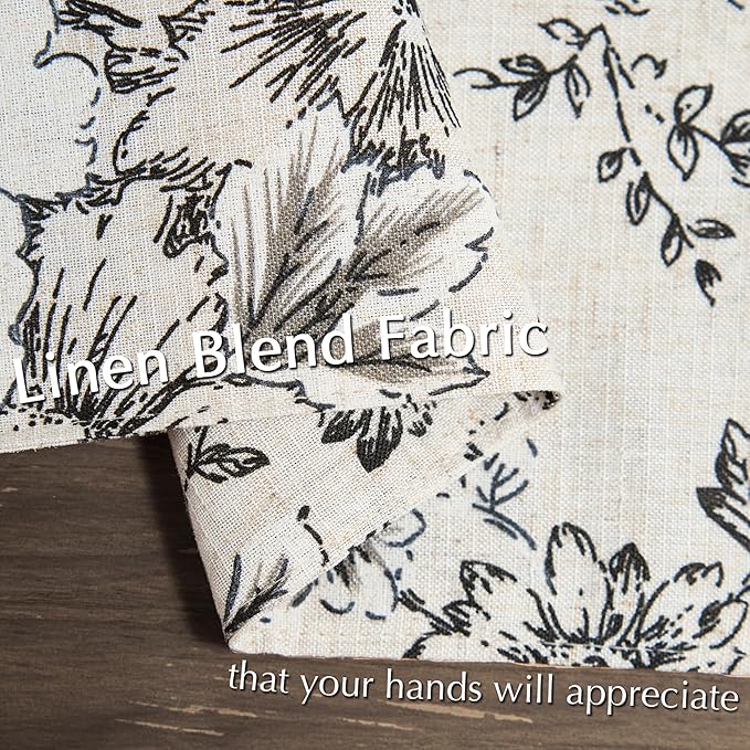 JINCHAN Floral Placemats Set of 4 Farmhouse Fall Autumn Linen Placemats Cloth Table Mats Holiday Seasonal Rustic for Kitchen Dining Table Decor Heat Resistant Washable Tablemats 13x19 Inch Black