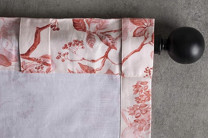 Maison d' Hermine Curtains for Living Room 100% Cotton 108 inch Length One Panel Light Filtering Curtains for Bedroom Windows with Rod and Loop Pockets Drapes (Equinoxe Terracotta, 50" W x 108" L)