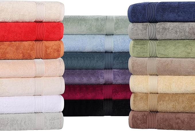 Superior Egyptian Cotton 8-Piece Towel Set, Assorted Towels for Home Bathroom, Master, Guest Bath, Decor Essentials, Includes 2 Bath, 2 Hand, 4 Face Towels/Washcloths, Quick Dry, Absorbent, Charcoal