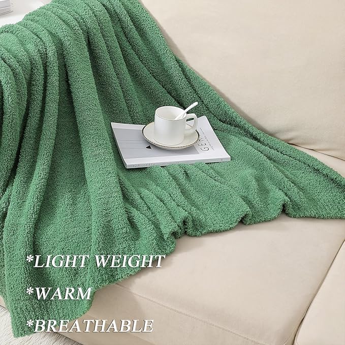 bearberry Super Soft Fluffy Throw Blanket Lightweight Cozy Warm Throw Blankets for Couch Bed Sofa All Season (Avocado Green, 53”x71”)