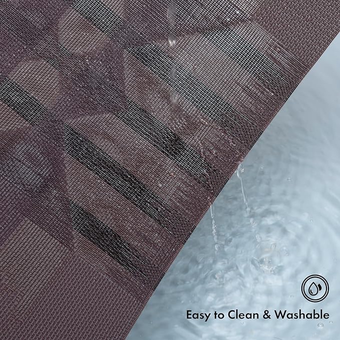Winknowl Placemats Set of 4, Heat Resistant Stain Resistant Woven Vinyl Insulation Place mats, Durable Washable Elegant Table Mats for Kitchen Dining Table Decor (Geometric Purple)