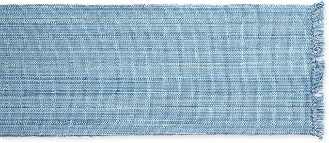 DII Variegated Tabletop Collection, Table Runner, 13x72, Light Blue