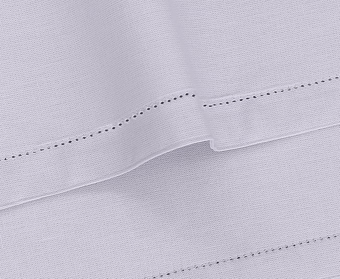 Ruvanti Linen Placemats Set of 6-13x19 Inch, Classic Hemstitch, Heat Resistant Machine Washable Place Mats, Soft & Elegant- Perfect for Christmas, Thanksgiving, Weddings, Dinner - Lavender Grey