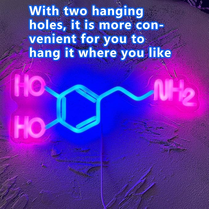 Dopamine Neon Sign, Classroom Wall Decor Led Neon Light Signs, Dopamine Neon Lights up Sign, USB Powered for Bedroom Office Building Hostel Girly Room Bar Christmas Gift(16.3 * 6.5in)