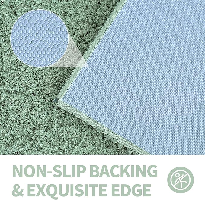 CozeCube Sage Green Bathroom Rug 59" x 24", Bath mats for Bathroom Non Slip, Ultra Soft Bath Rugs Washable, Plush Microfiber Area Rugs for Bedroom, Runner Rug