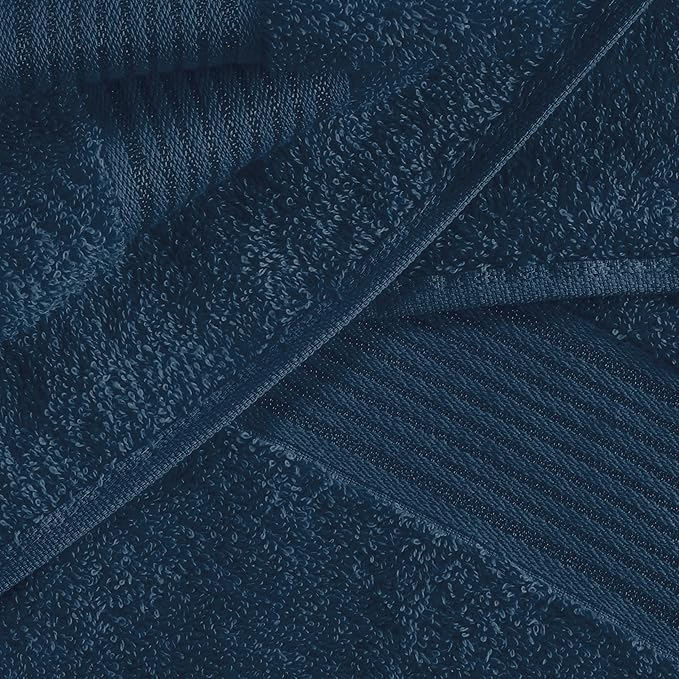 BELIZZI HOME Ultra Soft 6 Pack Cotton Towel Set, Contains 2 Bath Towels 28x55 inch, 2 Hand Towels 16x24 inch & 2 Wash Coths 12x12 inch, Ideal Everyday use, Compact & Lightweight - Mineral Blue