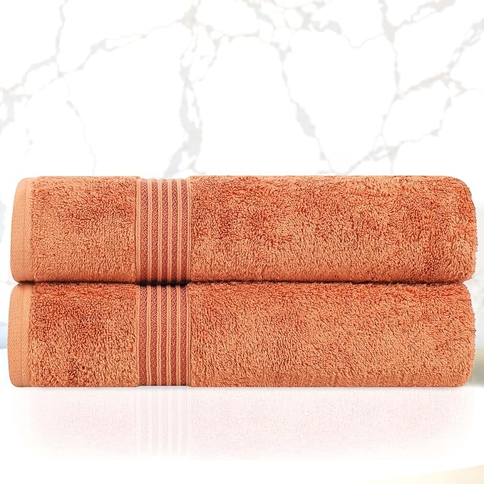 Superior Egyptian Cotton Bath Towel Set, Home Bathroom Towels, Master, Guest Bath, Decor Essentials, Quick Dry, Absorbent, Large Body Towels, Spa, Hotel, Resort, Adult, Kids, Set of 2, Caramel Brown