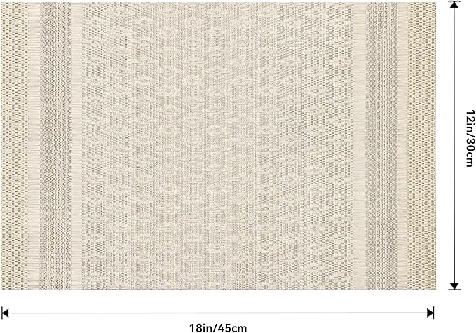 Leetaltree Stardust Yellow Placemats Set of 8 - Heat Resistant Non-Slip Place mats for Dining Table, Washable Durable PVC Vinyl Woven Table Mats(Stardust Yellow, 8)