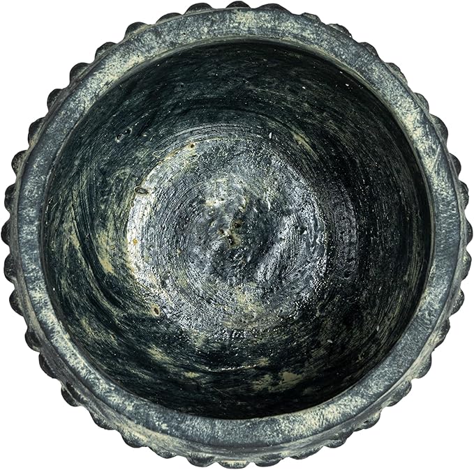 Creative Co-Op Distressed Terra Cotta Hobnail Planter, Black