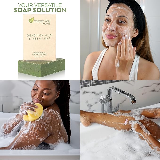 Aspen Kay Naturals Soap Bars 4.5oz, Dead Sea Mud and Neem