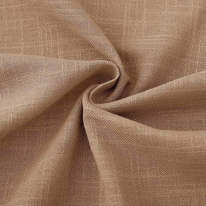 Brown Curtains for Living Room Back Tab Modern Farmhouse Semi Sheer Curtains 84 inches Long 2 Panels Set Muted Neutral Window Curtain for Dining Room Bedroom 52x84