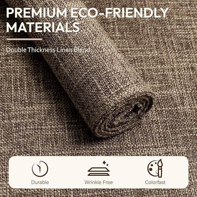 Placemats Set of 8, Dual-Layered Thickened Faux Linen Cloth Place Mats Heat Resistant Machine Washable Wrinkle Free Table Mats Indoor/Outdoor (Burlap)
